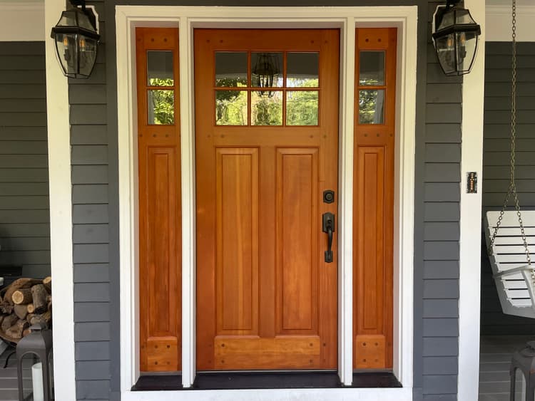 Stained exterior deck with rich wood color